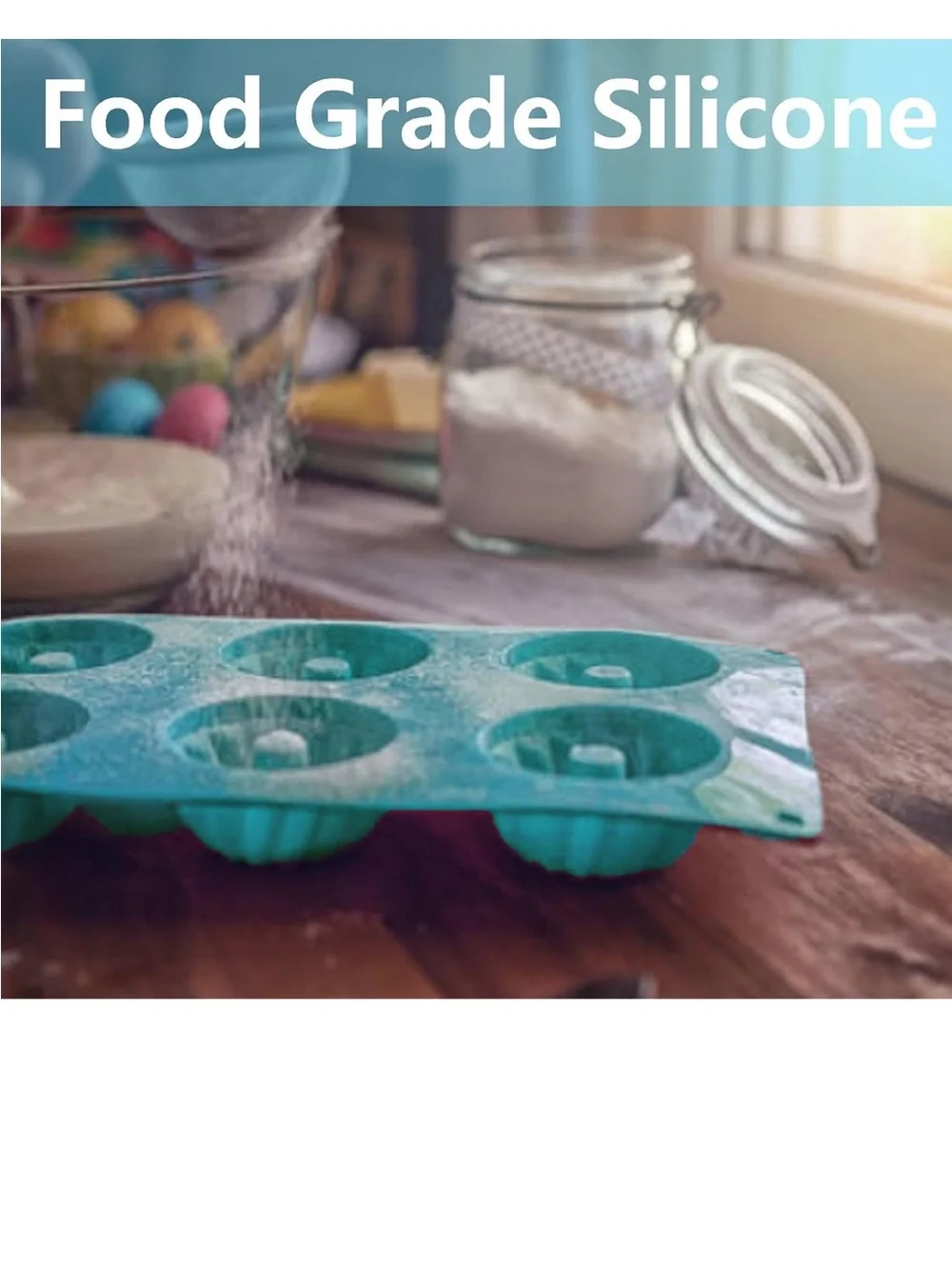 New Blue Silicone Mini Bundt Cake Mold (Set of 3)